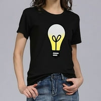 Slim Basic Tee majice za žene Svjetlosne sijalice Grafičke majice Kratki rukav Ljetna odjeća Ležerne
