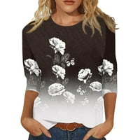 MlQIDK Ljetni vrhovi majica za majicu za žene ženske modne majice modne rukave Trendy casual top crewneck