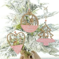 Božićni ukrasi Božićni ukrasi Viseći privjesci za snjegović viseći privjesci Pink oslikani pokloni za