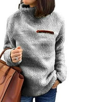 Zip up hoodie žene čvrste patentne zatvarače Turtleneck bluza Duks majica pulover