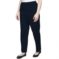 Alfred Dunner Womens Plus-size Mekani Twill Mid-Rit Regular Fit ravno noga Kratka dužina Casual Pant