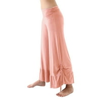Vintage Woman Hlače Žene solidne boje elastične struke joga hlače labave ravne ležerne pantalone Streetwear