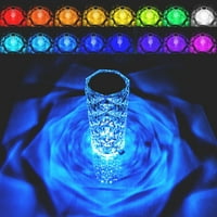 Crystal Diamond Stolna svjetiljka, Sprimit Colors USB Rose Crystal lampica sa kontrolom dodira, akril