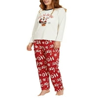 Canrulo Božićna porodica Usklađivanje pidžama Set Odrasla djeca Dječja Dječja Santa Claus Ispisani vrhovi + hlače Spavaće odjeće