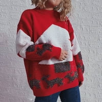 Zimske košulje bavi se danima božićno drvce zadebljane dame casual tiska dugih rukava okrugli pulover