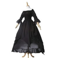Ženske haljine casual visokog niskog lisnatog rukava s ramena ruffle srednjovjekovna kostim cosplay haljina