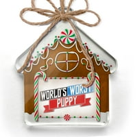 Ornament tiskani jedno oboren smiješni svijet najgori štene božićni neonblond