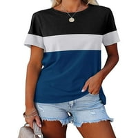 Mafusus ženski blok boja vrhovi posade CALEST casual labav fit majica modni tee