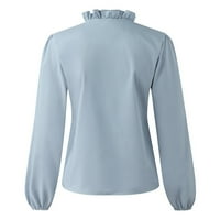 SHPWFBE majice za dugih rukava za žene Ženske vrhove Žene Ljeto V-izrez Ležerne majica kratkih print