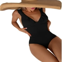 LIACOWI Žene jednodijelni kupaći kostimi s kupaćim kostimima V-izrez ljeto vezati za kupaće odijelo