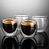Staklene čaše, dvostruke zidne termo espresso naočale, izolirane krigle za kavu, čaše za piće