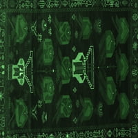 Ahgly Company Zatvoreni pravokutnik na životinjama smaragdno zelene tradicionalne prostirke, 2 '3'