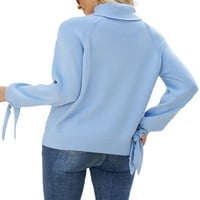 Cindysus ženske pletenje na pločice u boji gustim gustim labavi pulover čipka za čipke radne ravne ležerne