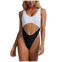 Hesxuno kupaći kostim ženama Tummy Control Women Fashion rezervoar Hallow Out Patchwork jednodijelni