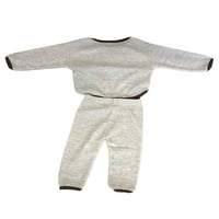Canrulo novorođenčad novorođenče dječake proljeće jesenje odjeće dugi rukavi dukserice + prugaste hlače postavljaju sive 6- mjeseci