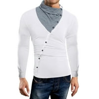 Košulje za muškarca jesenskog cijepanog ovratnika dugih rukava s jednim dizajnom Slim Fit majice za