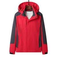 PIMFILM Zimske jakne za muškarce s kapuljačom dolje Casual Udobne crveni XL