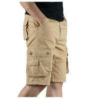 Wozhidaoke Tergo hlače za muškarce Čvrsta muška boja s više džepom i modnim ljetnim hlačama u slobodno