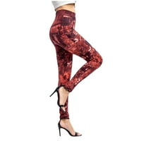 Hlače za žene široke noge Teretne hlače Hlače Imitacija traper super elastične dame Slim Clear Red M