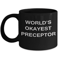 Svjetski doletest receptor - Crni porculan kafe, premium oz smiješne krigle crne poklone za kafu poklone