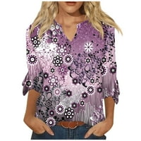 Košulje za žene za žene uzorak Ispis Grafički majica Bluze Cluales Plus Veličina Osnovni vrhovi Pulover