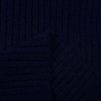 Ženska jesenska i zimska solidna boja V izrez mjehurić rukavi pleteni džemper dugih rukava džemperi