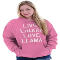Live Laugh Love Llama Alpaca Humor Hoodie dukserice Žene Brisco Brands S