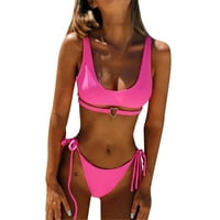 Ženski kupaći kostim Biquinis Solidni kupaći kostim Žene Modni kupaći kostim Split kupaći kostim Solid