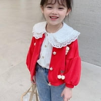 Keimprove Girl Style Lapel bluza sa plamenim rukavima jesen pamučna beba za bebe TEEN princeze školske