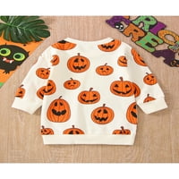 Treegren Toddler Djevojke Djevojke Duks bundeve Print Dugi rukav Pulover patchwork vrhovi pulover džemper košulje