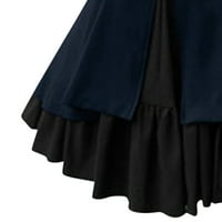 Zunfeo Ženska party haljina - mini haljina Čvrsta vrata posade Vintage tanka haljina dugih rukava Proljeće
