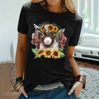 Prodajne majice za žene Ženske ljetne modne modne vrhove Crewneck Cosy bluza kratki rukav majica Alpaca