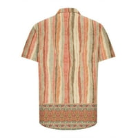 Cleance ispod $ odjeće muškarac, Poropl ljetna havajska plaža Ispis Ispirt Rukovanje Majica Narančasta Veličina 8