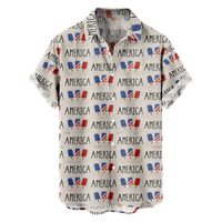 4. jula Muška havajska majica Unise Unična majica USA Nacionalna zastava Grafička majica ovratnik Dnevni