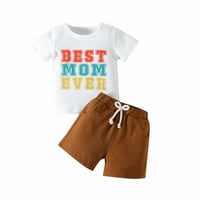 STANDZOD Boys 'Ljeto Ležerno odijelo Dojenčad i majčinski dan majica kratkih rukava s kratkim rukavima