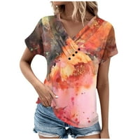 Ljetne ženske košulje Ženska modna casual majica kratkih rukava s kratkim rukavima na pločice nacrtati