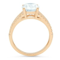 3.28ct ovalni rez plavi simulirani dijamant 14k žuti zlatni godišnjički angažman prsten veličine 11