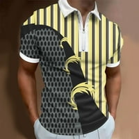 Golf majice za muškarce Ljeto Digital 3D Print Modni poster Kuća za odmor Rever patentni zatvarač Kratki rukav Život