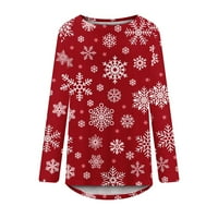 Bluze za žene Dressy Ležerne prilike Dugi rukav Božićni print Okrugli vrat Pulover Majica Majica Tors