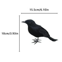 SUNISERY KROZ HOLLOWEEN CROW, ručno izrađene realne crne perjane vrane Životni gavrani za dvorište vrt