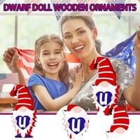 Dqueduo 4. srpnja ukrasi Američki dan za neovisnost Ukrasi Dwarf Lutka drveni ukrasi za stolni ukrasi
