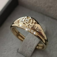 Simu nehrđajući čelični prstenovi za muškarce Elegantna žena Jednostavna zlatna rezbarena ruža cvjetni prsten modni šuplji prsten poklon za žene tinejdžerke djevojke veličine svakodnevnog prstena za žene minimalistički personalizirani nakit