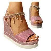 B91XZ Womenske platforme sandale biserne sandale platforme potpetice Dame Ženske modne cipele Visoke
