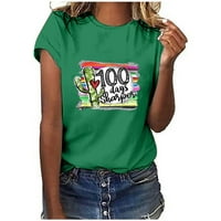 Sretan 100. dan školske majice za žene dane školskog učitelja studentica kratkih rukava smiješne vrhove
