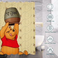 Winnie The Pooh tuš zavjesa, jednostavna njega Božićni tuš za zavjese poliesterski tkanini s plastičnim