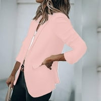 Pedort Womens Casual Blazer modni casual dugih rukava lapela odijela Stil mala jakna ružičasta, 2xl