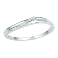 Dijamantna princeza 10kt Bijela zlata Žene Okrugli dijamant Jednostavni prsten za jedno redni prsten.