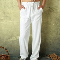 Homenesgenics muški kratke hlače muškarci modni pamučni posteljina plus veličine casual elastičnih džepova