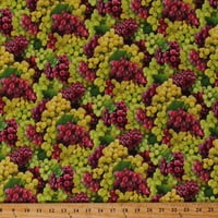 Pamučno grožđe grožđe Grounges alover voćne vinove vinove vinogradara Kuhinja Festival Hrana pamuk tkanina tisak od dvorišta