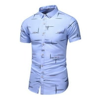 Ljetni vrhovi, odobrenje modne MAN V-izrez kratki rukav majica Majica Ljetna gumba za ispis bluza
